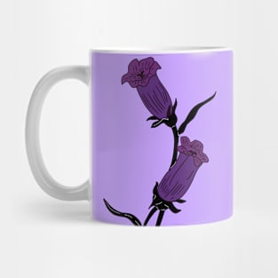 Purple Canterbury Bells Flower Mug